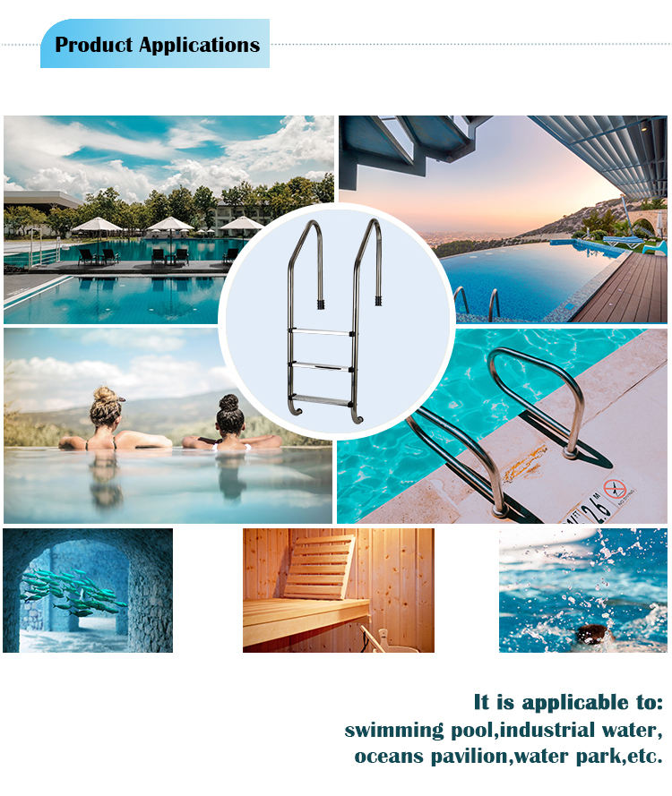 Escalera de piscina Escaleras de piscina enterrada con diseño de acero inoxidable Guardias de escalera de piscina enterrada