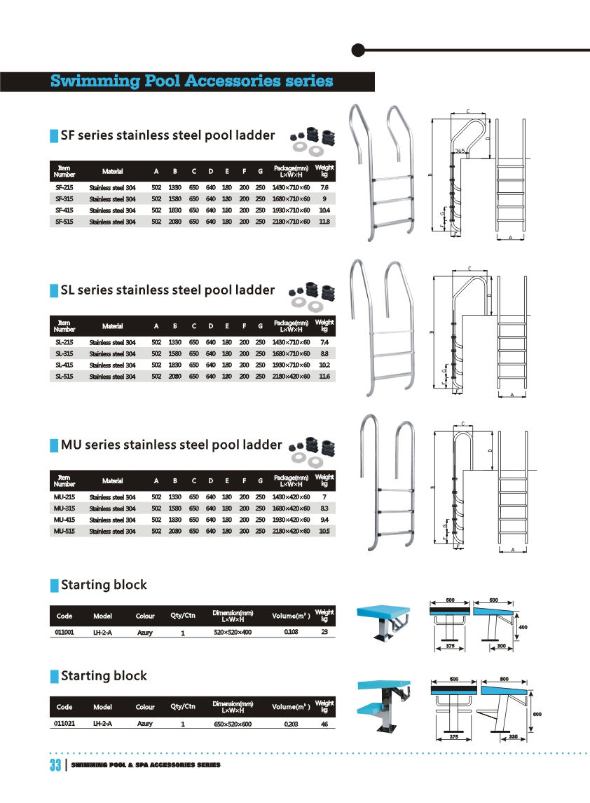 Bloc de d&eacute;part de piscine d'approvisionnement d'usine de vente chaude de haute qualit&eacute;